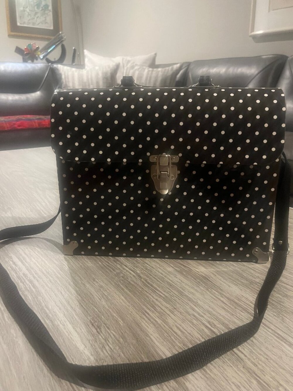 Rare Vintage 80s POCKETRUNK THE ORIGINAL Polka Dot Briefcase - Picture 2 of 12